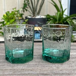 Vintage Pair of Libbey Facets Lowball Tumblers